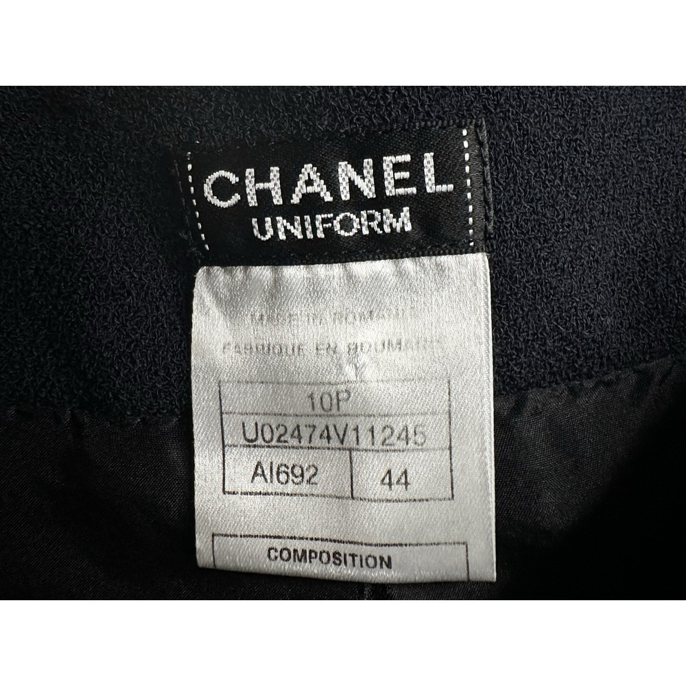 CHANEL UNIFORM CLASSIC‎ BEAUTIFUL WORK-EVENING PARTY BLACK Lined DRESS PANTS 44 - Picture 13 of 16